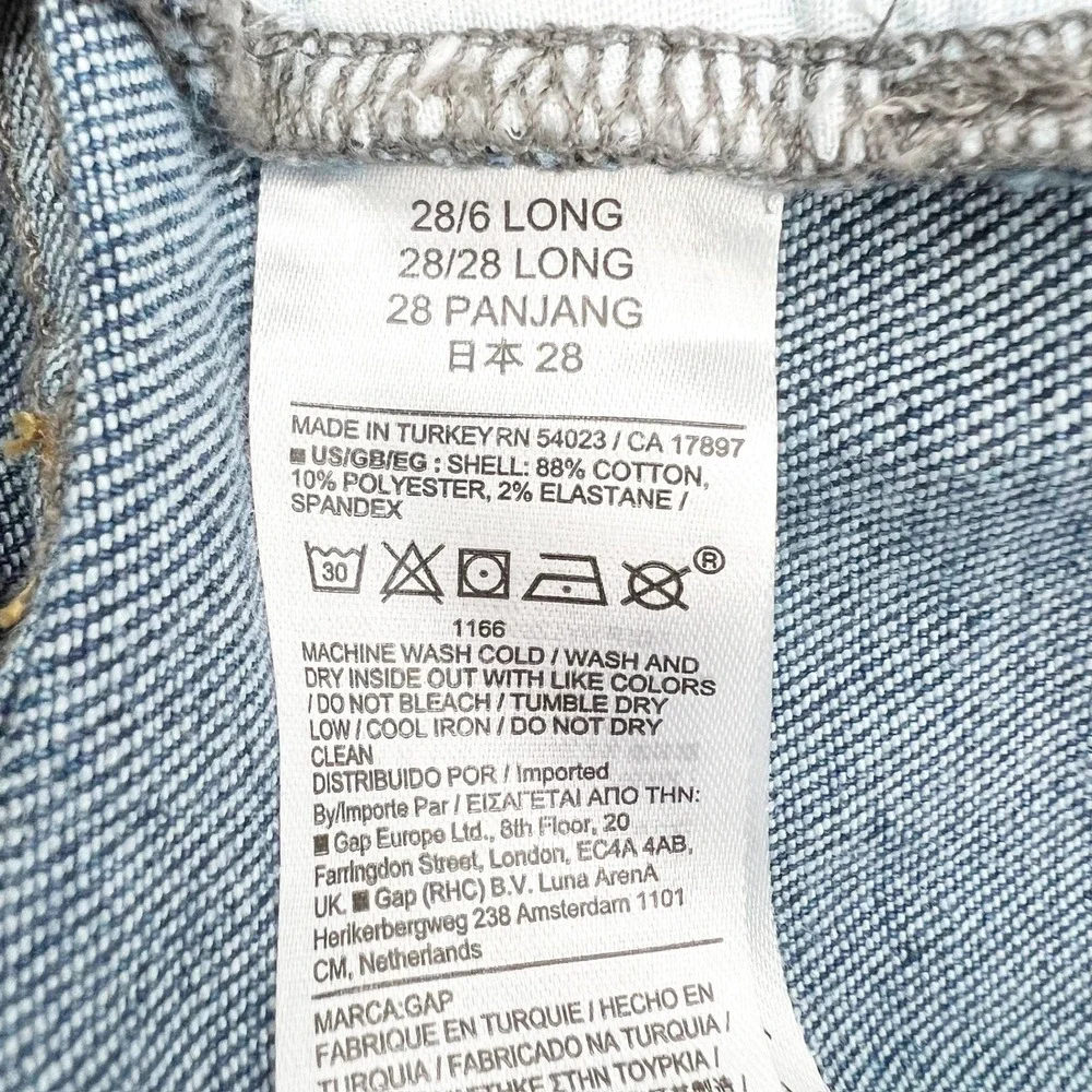 Gap Maternity Jeans Women 28/6 Long Blue Excellent Full Belly Band Straight Leg